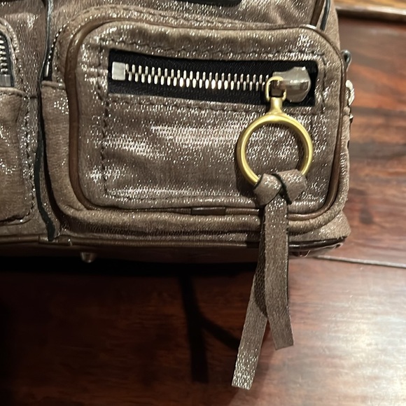 CHLOE Betty Taupe Suede Metallic Silver Overlay - Picture 6 of 17